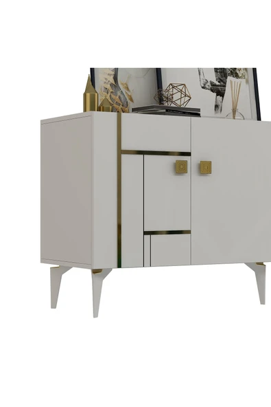 cantek dizayn MADDERA KONSOL BEYAZ-ALTIN - Resim 5