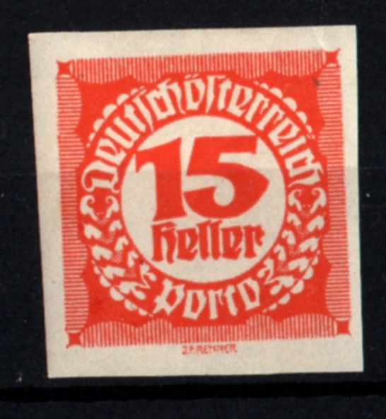 EABİ-Avusturya 1920 Dantelsiz Taxe Pulları 15 H (ws1351)