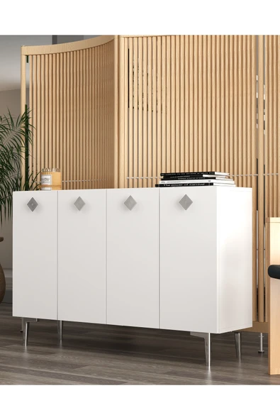 cantek dizayn MORECT (KM120) KONSOL BEYAZ-BEYAZ-GÜMÜŞ - Resim 2