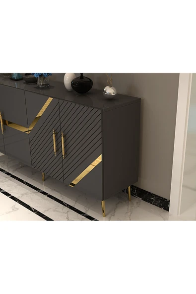 cantek dizayn FUGACT (KB150)  KONSOL ANTRASİT-ALTIN - Resim 3