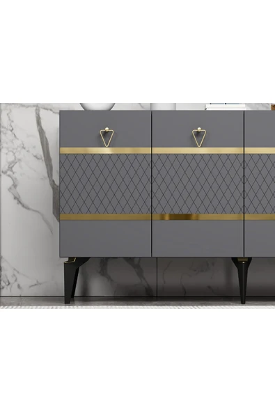 cantek dizayn PELİNCT KONSOL ANTRASİT ALTIN - 2