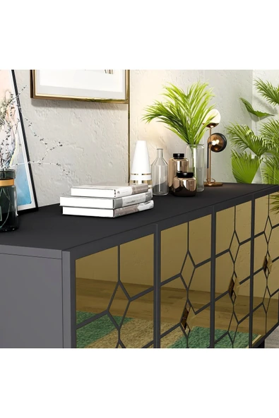 cantek dizayn ADEN KONSOL ANTRASİT-ALTIN - Resim 4