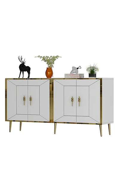 cantek dizayn ARNOCT (KB150) KONSOL BEYAZ-ALTIN - Resim 3