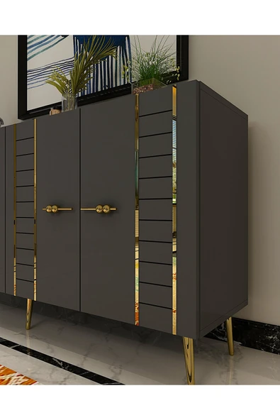 cantek dizayn İMRECT (KB150) KONSOL ANTRASİT-ALTIN - 3