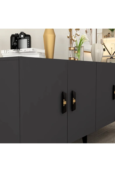 cantek dizayn PLUSS 4 KAPAKLI KONSOL ANTRASİT - Resim 6