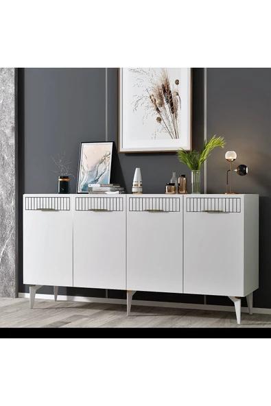 cantek dizayn ALLVİN LAZER DESENLİ KONSOL BEYAZ ürün görseli