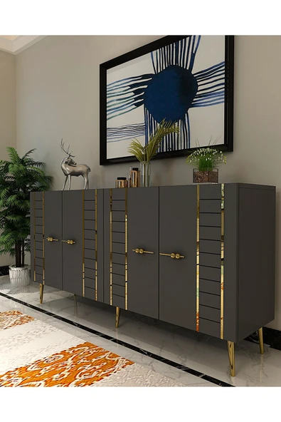 cantek dizayn İMRECT (KB150) KONSOL ANTRASİT-ALTIN - 2