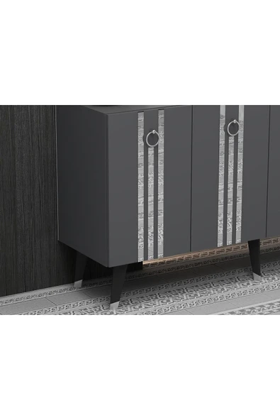 cantek dizayn 150 Cm Işıl Konsol Antrasit-gümüş - Resim 4
