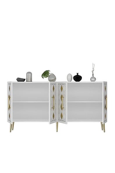 cantek dizayn DOMECT (KB150) KONSOL BEYAZ-ALTIN - Resim 5