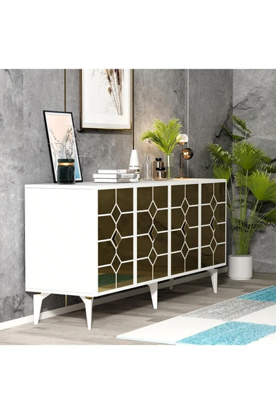 cantek dizayn ADEN KONSOL BEYAZ-ALTIN - Resim 3