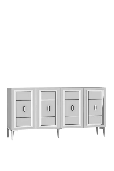 cantek dizayn ORİONCT (KB150) KONSOL BEYAZ-GÜMÜŞ - Resim 4