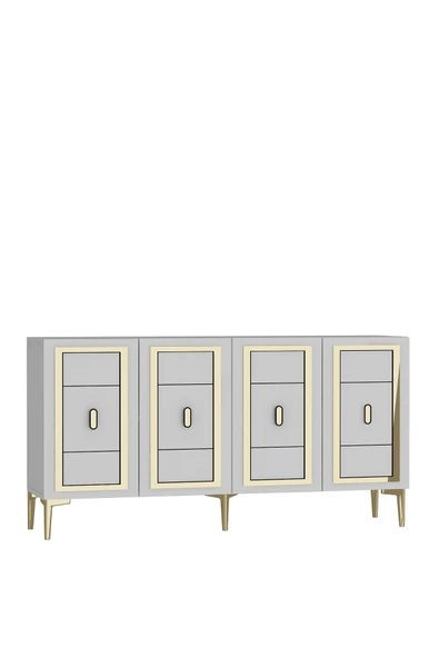 cantek dizayn ORİONCT (KB150) KONSOL BEYAZ-ALTIN - Resim 4