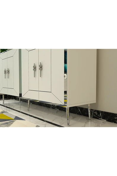 cantek dizayn ARNOCT (KB150) KONSOL BEYAZ-GÜMÜŞ - 8