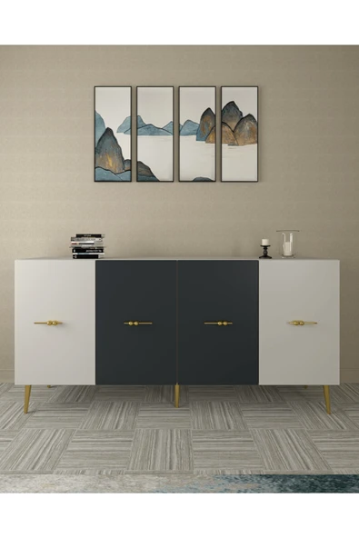 cantek dizayn LOOPCT (KB150) KONSOL BEYAZ-ANTRASİT - Resim 2