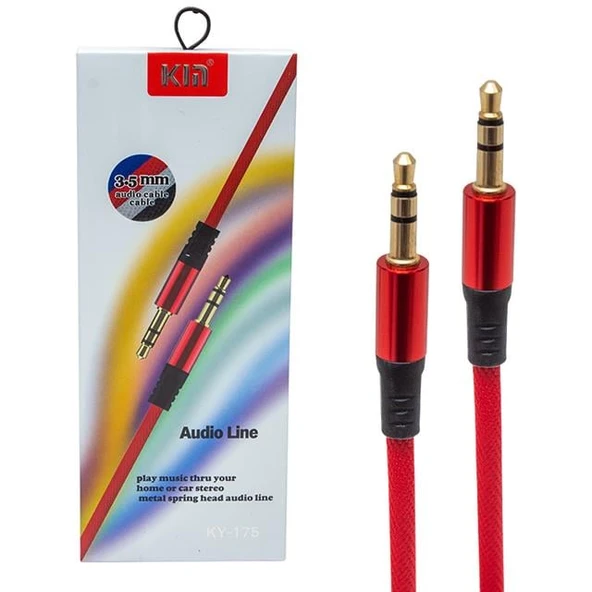 Powermaster Pm-3777 3.5 Mm Erkek/Erkek Kırmızı Stereo Aux Kablo - Resim 2