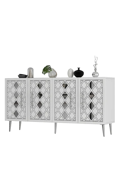 cantek dizayn DOMECT (KB150) KONSOL BEYAZ-GÜMÜŞ - Resim 4