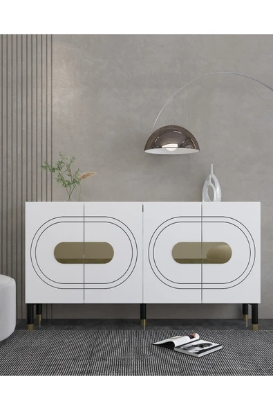 cantek dizayn DEMETCT (KB150) KONSOL BEYAZ-ALTIN