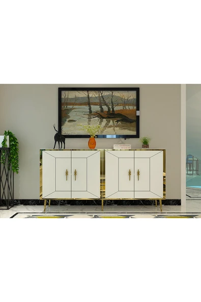 cantek dizayn ARNOCT (KB150) KONSOL BEYAZ-ALTIN ürün görseli