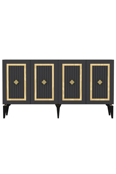 cantek dizayn 150 Cm Nora Konsol Antrasit-altın - Resim 5