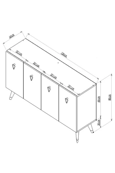cantek dizayn Lazer Desenli Bare Konsol Antrasit-altın - Resim 7
