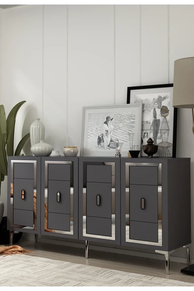 cantek dizayn ORİONCT (KB150) KONSOL ANTRASİT-GÜMÜŞ - Resim 2