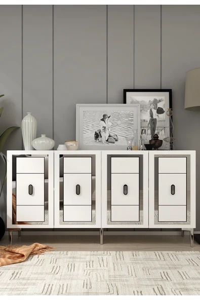 cantek dizayn ORİONCT (KB150) KONSOL BEYAZ-GÜMÜŞ ürün görseli