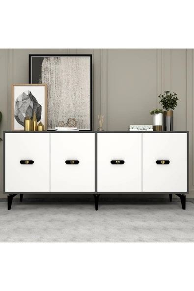 cantek dizayn Flyy 180 Cm Konsol (KX180) Antrasit-beyaz