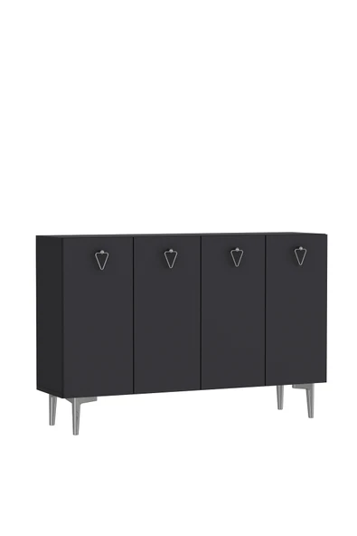 cantek dizayn LEYLACT (KM120) MUTFAK KİLER DOLABI ANTRASİT-ANTRASİT-GÜMÜŞ - 3