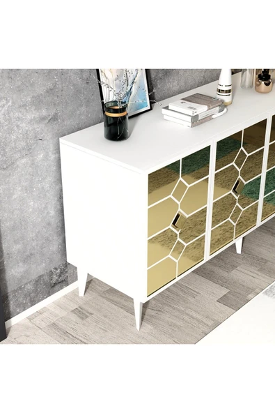 cantek dizayn ADEN KONSOL BEYAZ-ALTIN - Resim 5
