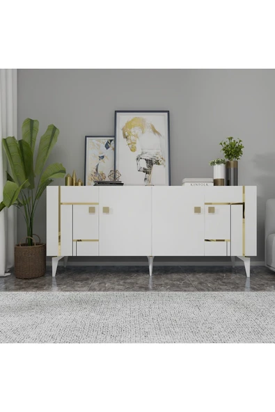 cantek dizayn MADDERA KONSOL BEYAZ-ALTIN ürün görseli