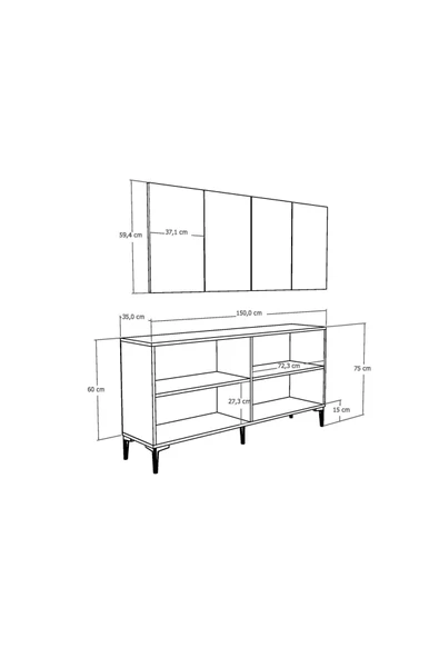 cantek dizayn ORİONCT (KB150) KONSOL BEYAZ-GÜMÜŞ - Resim 7