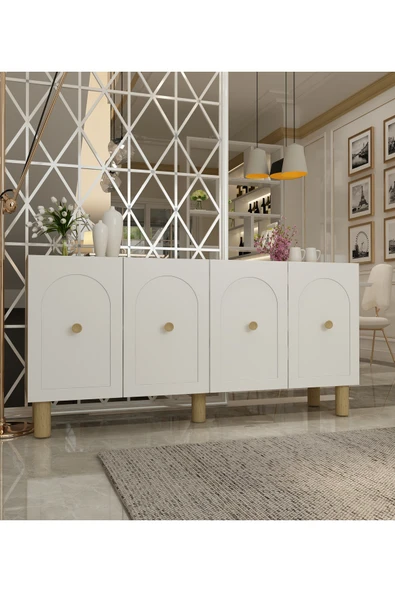 cantek dizayn Notrect (KB150) Bohem Konsol Safir Meşe Beyaz - 2