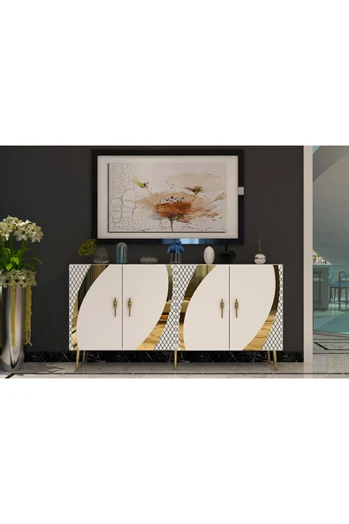 cantek dizayn HOOKCT (KB150) KONSOL BEYAZ-ALTIN ürün görseli