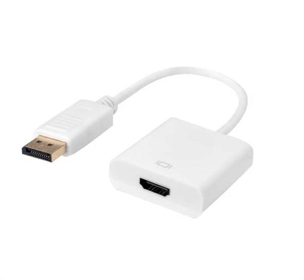 Hytech HY-DS10 DP Display Port TO HDMI Aktif Görüntü Çevirici Beyaz - 1