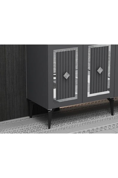 cantek dizayn 150 Cm Nora Konsol Antrasit-gümüş - Resim 3