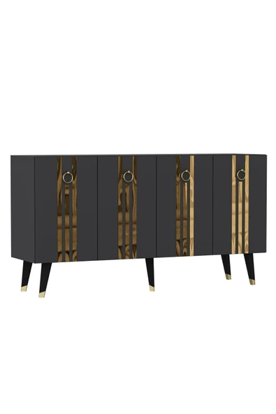 cantek dizayn 150 Cm Işıl Konsol Antrasit-altın - 6