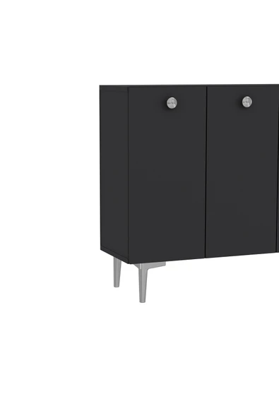 cantek dizayn Bettyct Mutfak Kiler Dolabı Antrasit-antrasit-altın - 4