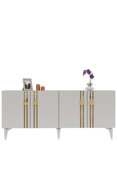 cantek dizayn BAHARCT  (KB150) KONSOL BEYAZ-ALTIN - Resim 3