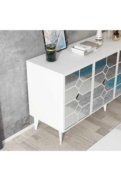 cantek dizayn ADEN KONSOL BEYAZ-GÜMÜŞ - Resim 5