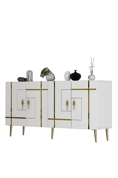 cantek dizayn LİNECT (KB150) KONSOL BEYAZ-ALTIN - Resim 3