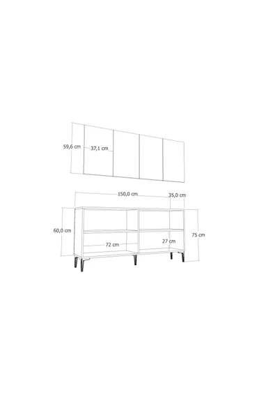 cantek dizayn CROSSCT (KB150)  KONSOL BEYAZ-BEYAZ - Resim 5