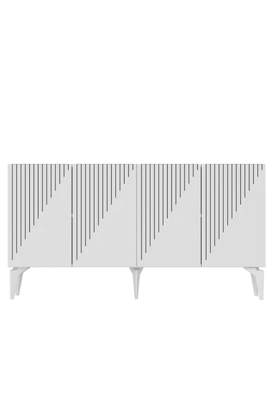 cantek dizayn Lazer Desenli 150 Cm Draw Konsol Beyaz-beyaz - Resim 8