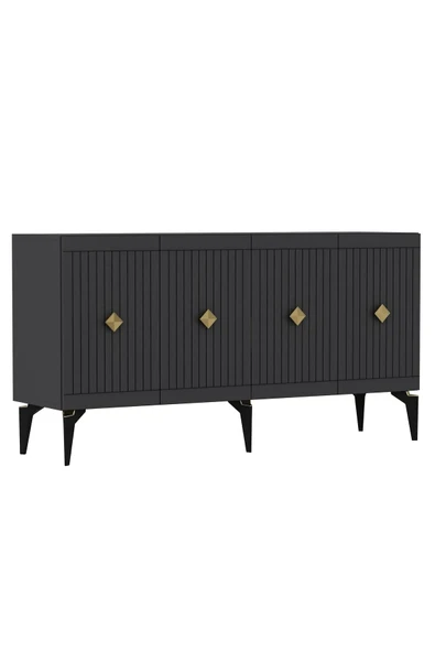 cantek dizayn 150 cm Midas  Konsol Antrasit-Altın - Resim 5