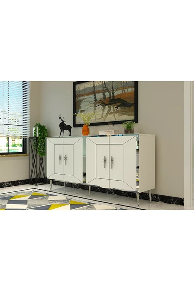 cantek dizayn ARNOCT (KB150) KONSOL BEYAZ-GÜMÜŞ - 2