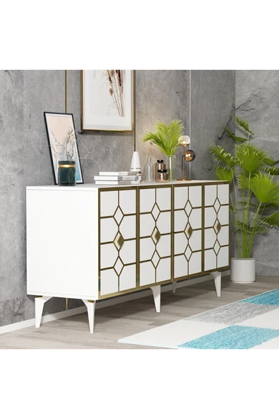 cantek dizayn ÇAĞLA KONSOL BEYAZ-ALTIN - 3