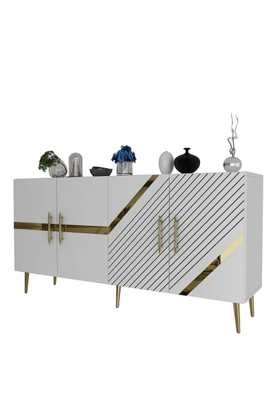 cantek dizayn FUGACT (KB150)  KONSOL BEYAZ-ALTIN - 4