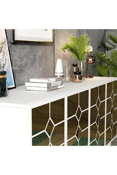 cantek dizayn ADEN KONSOL BEYAZ-ALTIN - Resim 4