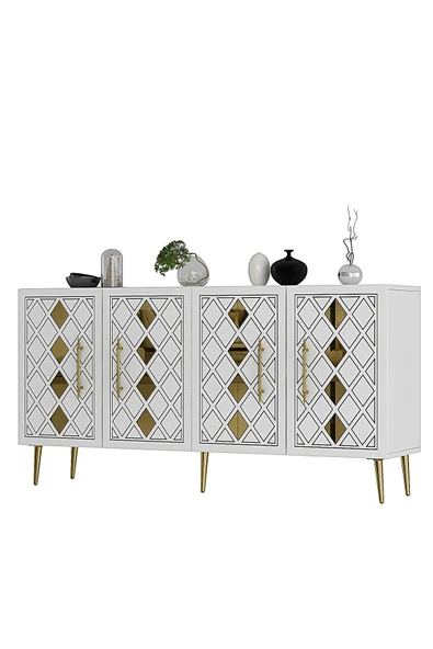 cantek dizayn DOMECT (KB150) KONSOL BEYAZ-ALTIN - Resim 3