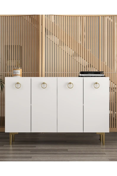 cantek dizayn EFESCT (KM120) KONSOL BEYAZ-BEYAZ-ALTIN ürün görseli