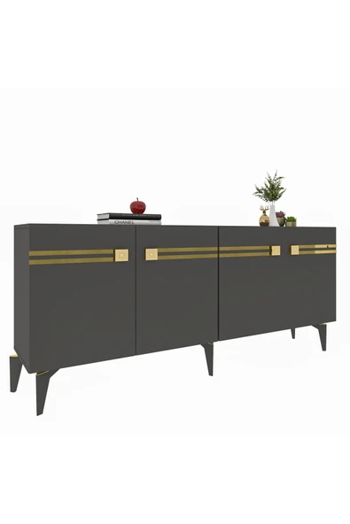 cantek dizayn HAYATCT (KB150)  KONSOL ANTRASİT-ALTIN - Resim 4